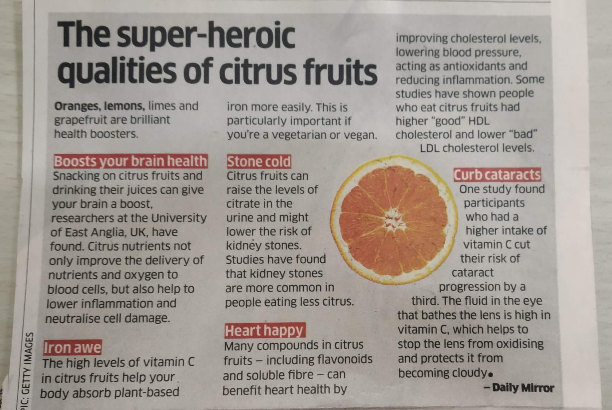 The Super Heroic qualities of Citrus Fruit